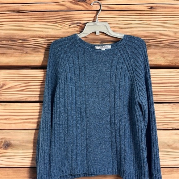 Carolyn Taylor For By Design Essentials Women's Size Large Blue Ribbed Sweater. - Picture 1 of 3